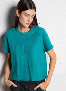 AMERICAN VINTAGE BOBYPARK - Camiseta holgada de algodón orgánico con cuello redondo en verde