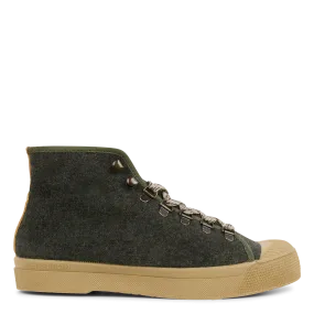 BENSIMON STELLA - Zapatillas altas de aspecto aterciopelado en verde