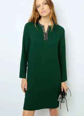 GERARD DAREL STERNA - Vestido cuello tunecino en verde