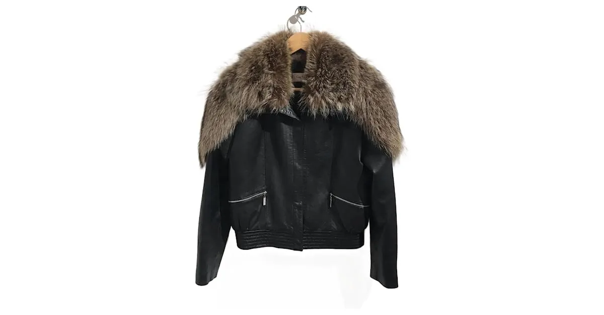 GUY LAROCHE Chaquetas T.fr 38 cuero Negro 