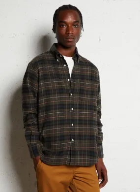HARTFORD PITT - Camisa recta estampada de algodón con cuello clásico en verde