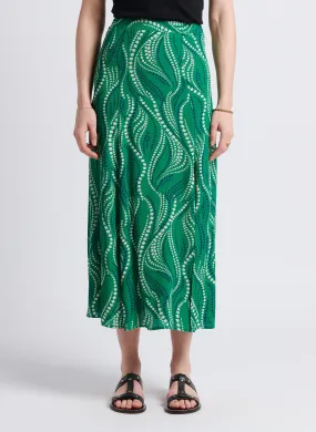 LA PETITE ETOILE JEMA - Falda larga evasé con estampado en verde
