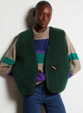 LEON & HARPER VALLOS - Chaqueta recta reversible con cuello en V en verde