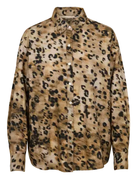 MKT CITARUM - Camisa recta de mezcla de algodón con cuello clásico en verde