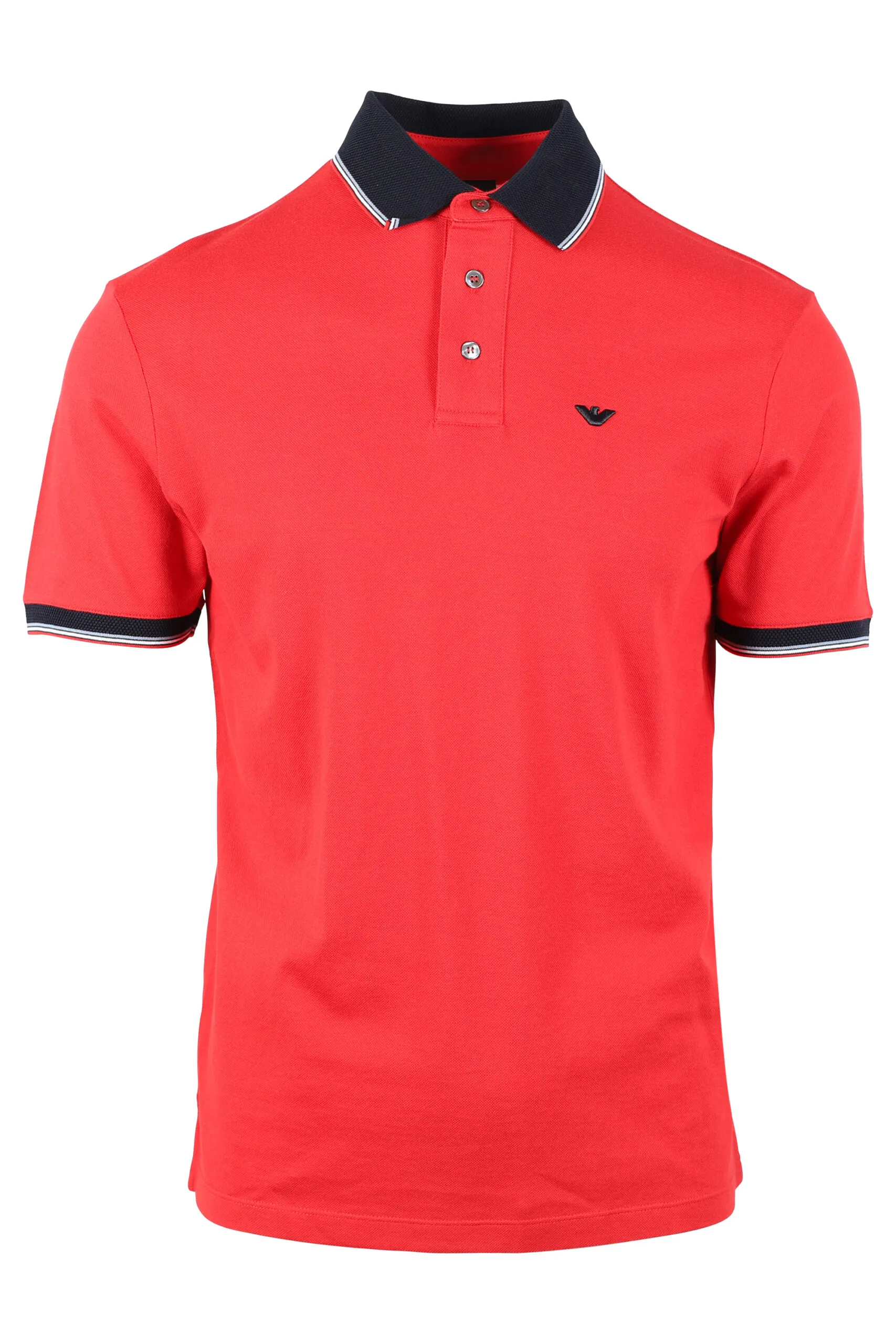 Polo rojo con negro y minilogo águila