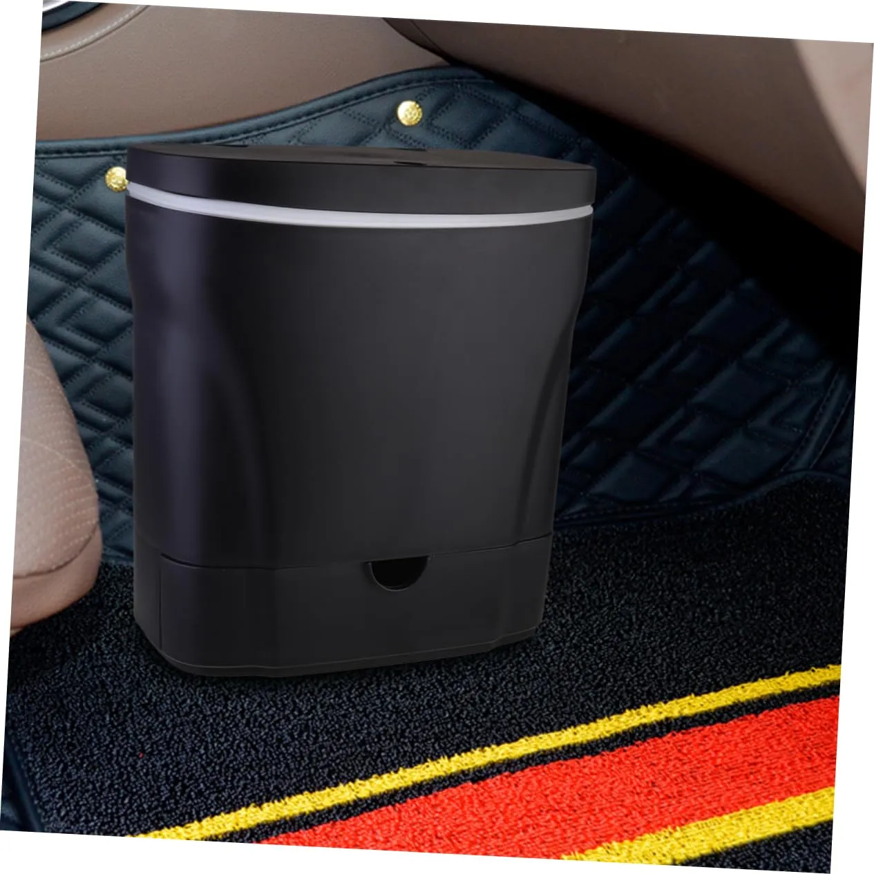 ULTECHNOVO Cubo de Basura Montado en El Vehículo Tapa del Cubo de Basura Contenedor de Residuos para Automóvil Caja de Almacenam