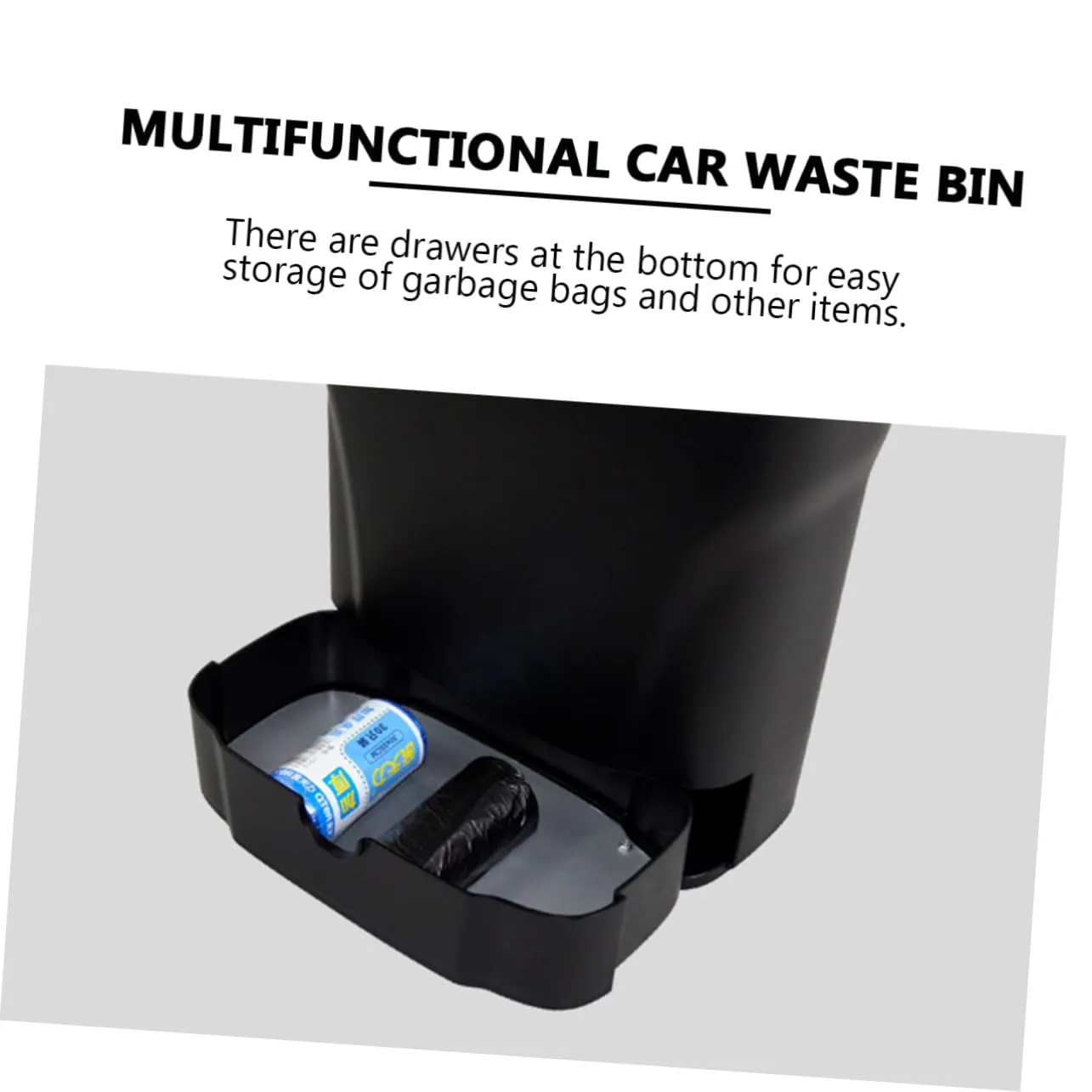 ULTECHNOVO Cubo de Basura Montado en El Vehículo Tapa del Cubo de Basura Contenedor de Residuos para Automóvil Caja de Almacenam